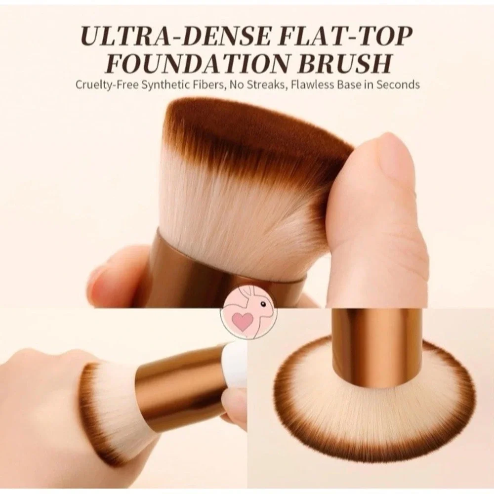 DUcare Flat Top Kabuki Foundation‎ Brush, Single Flat Foundation Brush